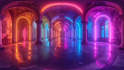 Colorful Neon-Lit Arcade