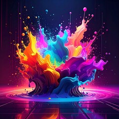 Colorful paint splash explosion