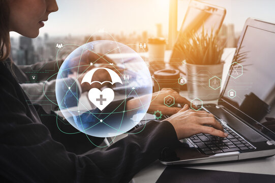 Global healthcare and medical insurance solutions for family protection. Digital technology provides access to health services and insurance worldwide. Motif