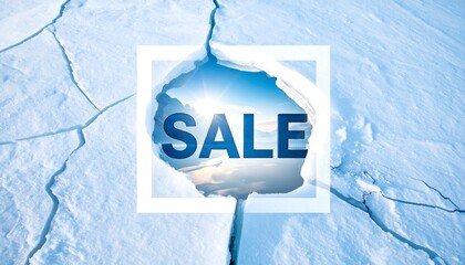 Ice crack with a sale ad