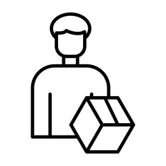 Delivery ManVector Line Icon Design