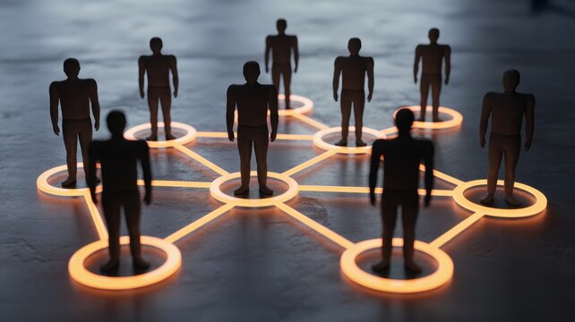 Networking Connectivity: A symbolic representation of interconnectedness in a digital world, featuring interconnected figures, highlighting the essence of collaboration and communication.