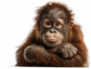 orangutan isolated on white