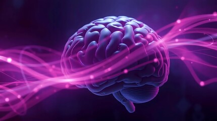 Futuristic Purple Brain