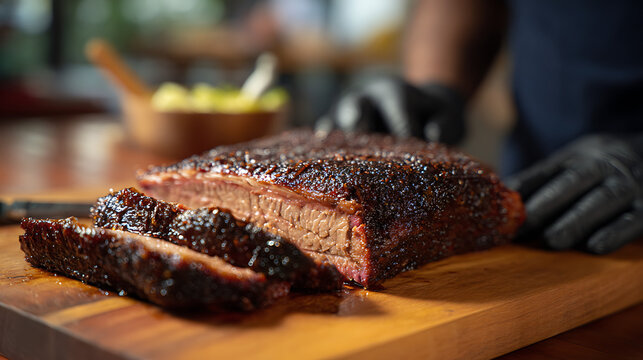  Preparing world famous American smoked brisket (3)
