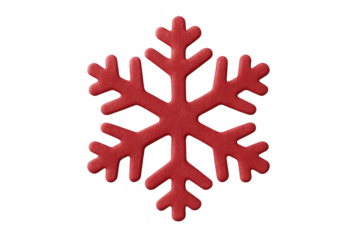 Red snowflake celebrating christmas on transparent background