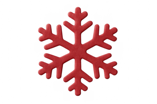 Red snowflake celebrating christmas on transparent background