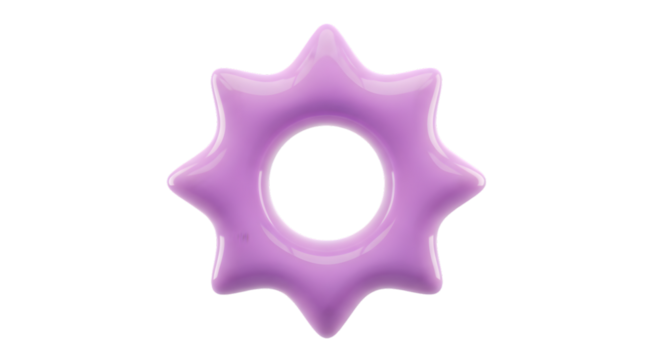 Abstract geometric luminous starburst shape with soft pastel gradient colors and metallic sheen perfect for digital design and art Tansparent Background