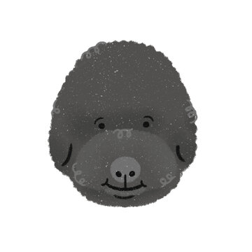 Adorable Hand-Drawn Cartoon Black Poodle Puppy, Cute Dog Illustration, Playful Pet Character for Kids and Creative Design, Children's Book Design, Transparent Png