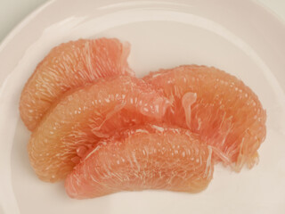 Pomelo orange, peeled and close up