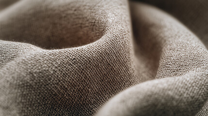 Close-Up of Folded Linen Fabric in Neutral Tones