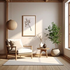 Cozy, minimalist room with natural light