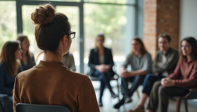 Pro leader facilitates dynamic group discussion with diverse, inclusive team. Participants engage in collaborative learning, skill development within educational training session. Focus on