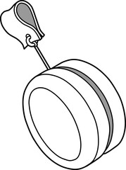 yo yo line vector illustration isolated on white background