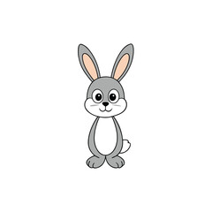 Fototapeta premium cute rabbit cartoon on white background