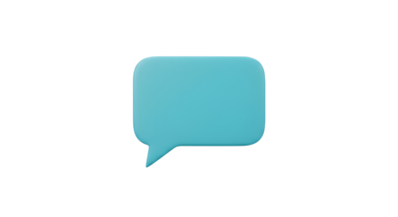 Blue speech bubble icon isolated PNG with Transparent Background