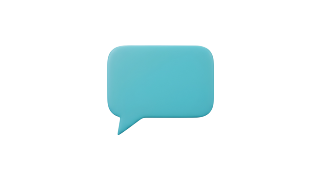 Blue speech bubble icon isolated PNG with Transparent Background