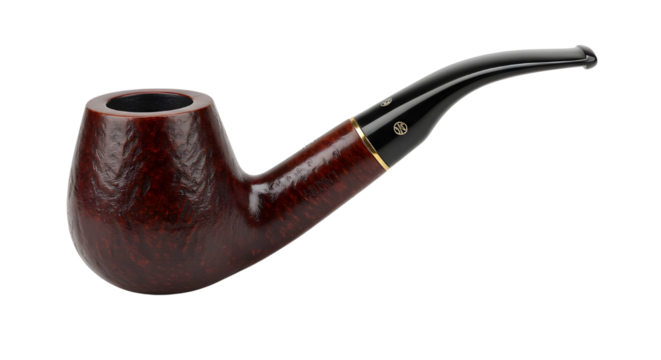 Classic tobacco pipe for smoking isolated PNG with Transparent Background - Powered by Adobe