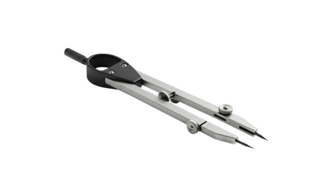 Pair of drawing compasses isolated PNG with Transparent Background