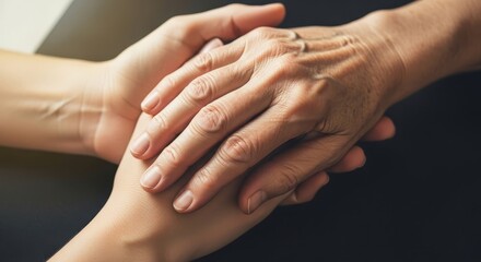 Close-up of two hands holding each other connection
