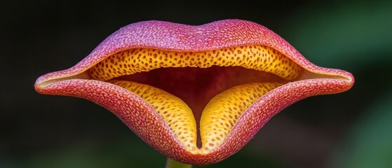 Detailed close up of vibrant flower with red and yellow petals