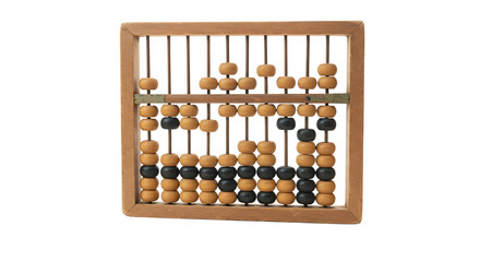 Vintage abacus counting tool isolated PNG with Transparent Background