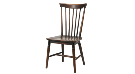 Antique wooden chair with spindle back isolated PNG with Transparent Background