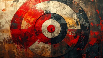 Colorful target with textured surface