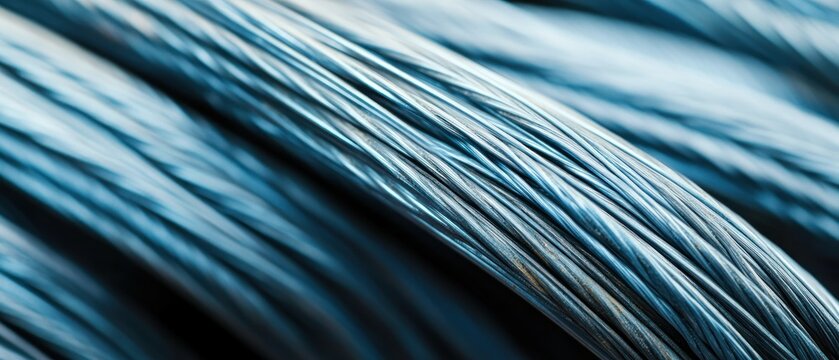 Steel wire texture close up abstract background of parallel metal lines