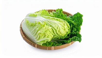 Seven fresh bok choy stalks arranged symmetrically on a white background&mdash;highlighting crisp texture, vibrant greens, and clean presentation.