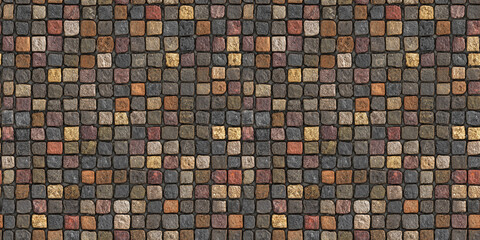 seamless pattern: cobblestone pavement, stonework