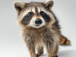 close up of a raccoon isolated
