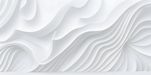 Fototapeta premium An abstract, elegant white silk and satin fabric with a flowing, soft, curved texture