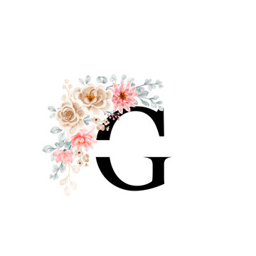 letra g. com flores 