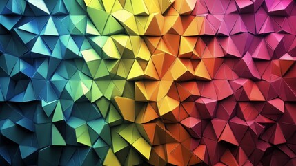 Fototapeta premium Abstract geometric background with colorful 3D low poly texture
