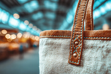 Beige Canvas and Leather texture shows handmade style, creating a warm product photography backdrop, lifestyle branding, and social media posts.
