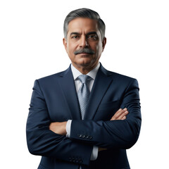 Professional business man confident portrait arms crossed studio lighting formal attire