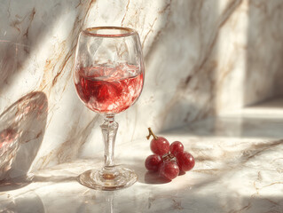 glass of red wine on white background