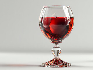 glass of red wine on white background