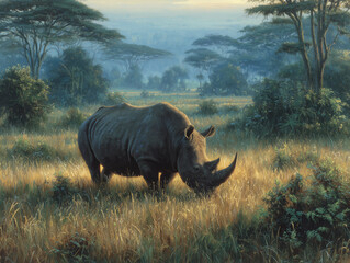 rhino in the wild