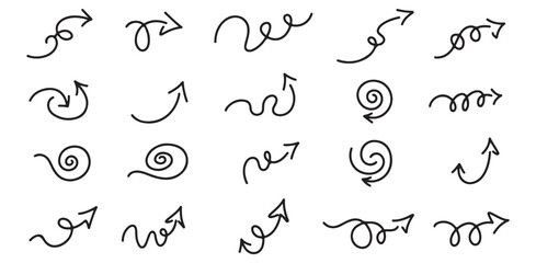 Obraz premium Doodle Arrow Collection Whimsical Design Elements for Creative Projects Hand Drawn Directional Arrows Artistic Icons