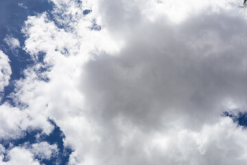 Scattered white clouds floating across a vivid blue sky, evoking peace and natural calm.