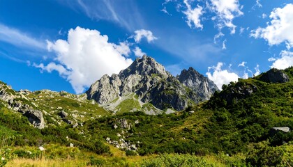 Mountain landscape under a vibrant sky