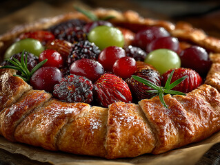 rustic galette filled with seasonal fruits