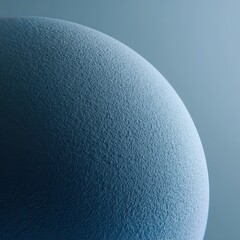 Abstract Blue Sphere - Textured Surface, Minimalist Composition, Soft Light, Serene Mood.