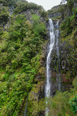 Discovering Madeira Risco Wasserfall amidst lush greenery in Portugal's stunning landscape