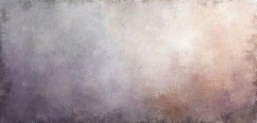 Abstract painting banner with textured surface in dim gray, old lavender, rosy brown colors. Offers ample blank space for text image overlays. Features distressed, grunge-like finish with weathered,