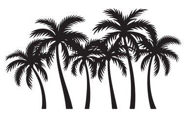 Palm Tree Silhouette Vector Design for Tropical Beach, Island and Summer Holiday Themes