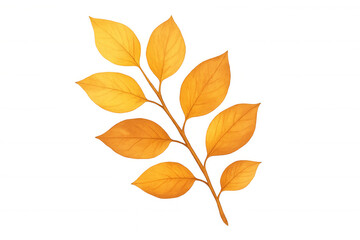 Naklejka premium Realistic illustration of a branch with golden autumn leaves, isolated on a transparent background