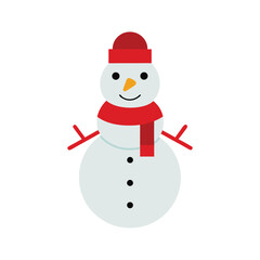 snowman with scarf on white background.